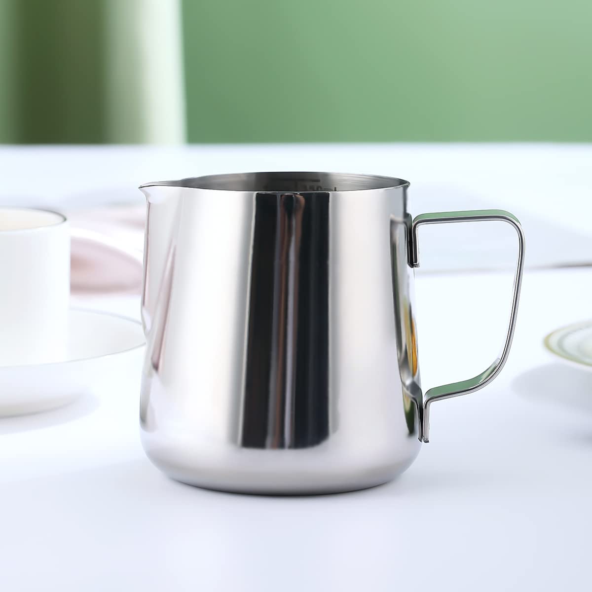 Milk Frothing Pitcher 12Oz - 350Ml, Kyraton Stainless Steel Espresso Steaming Pitchers With Decorating Pen,Milk Coffee Frother C
